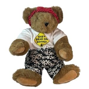 Rare Expectant Mama Bear ‘Baby Bear On Board’ Vermont Teddy Bear Company EUC